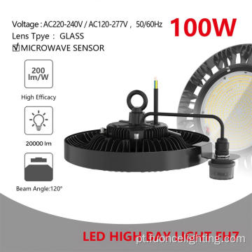 Iluminação de 100w Highbay com sensor de microondas